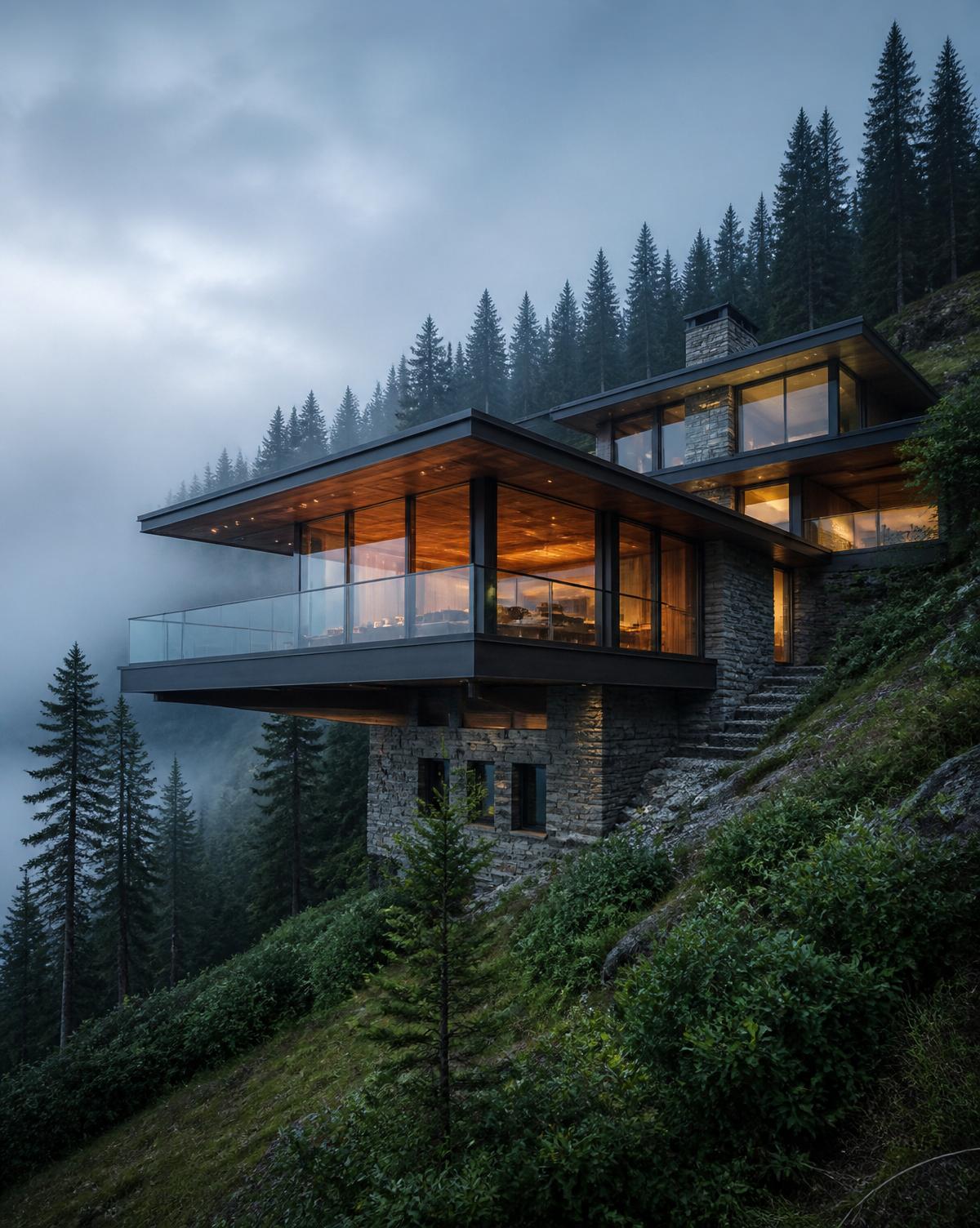 Modelo Mountain Refuge — casa contemporânea na serra